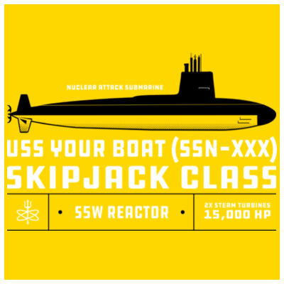 Custom Skipjack Class Attack Submarine - 3' x 5' Polyester Mesh Flag Horizontal Design